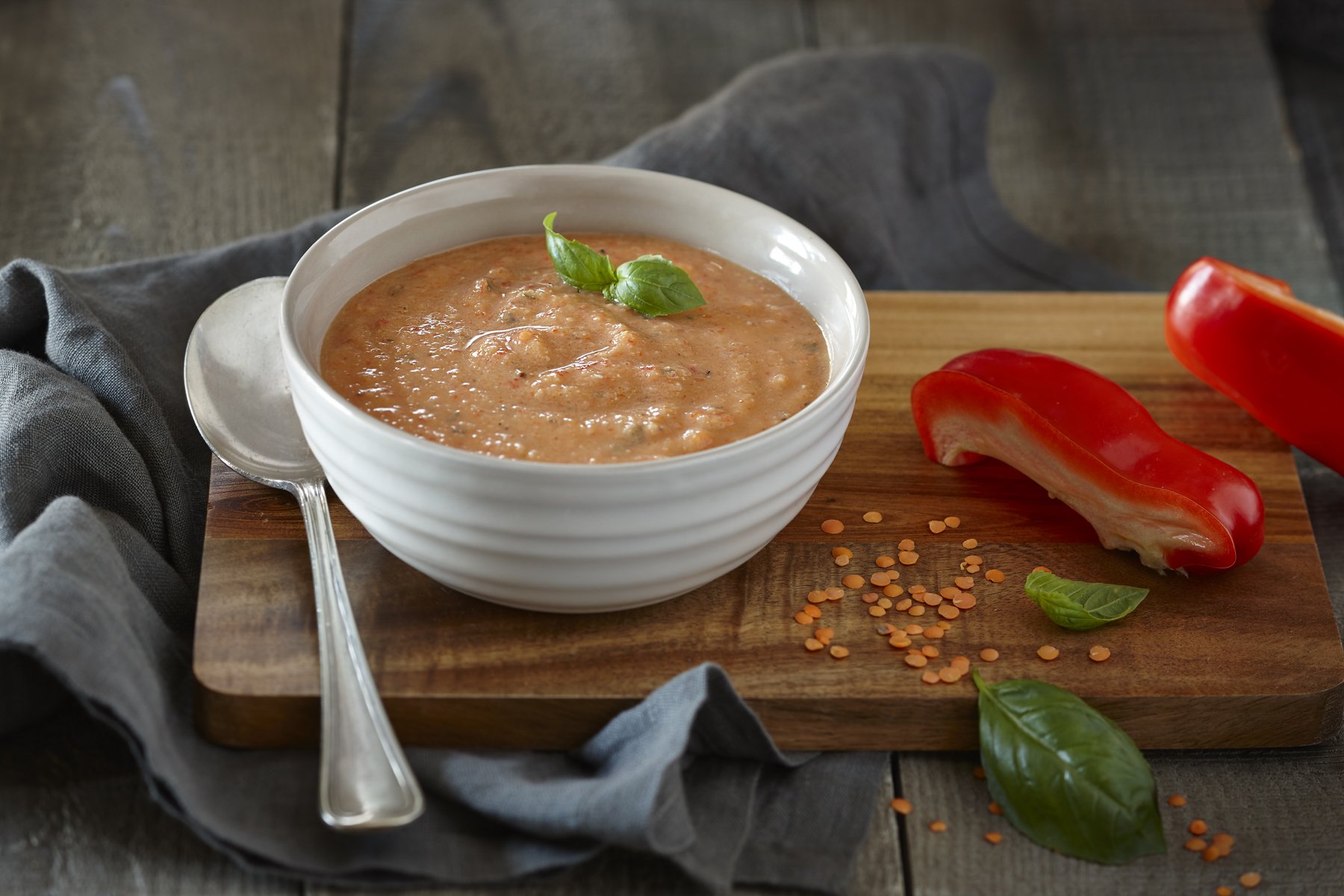 Roasted Red Pepper and Lentil Soup